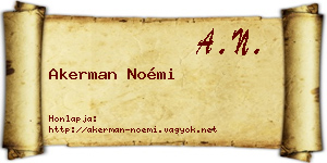 Akerman Noémi névjegykártya