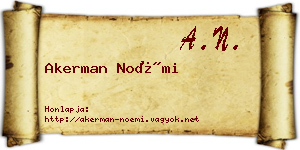 Akerman Noémi névjegykártya